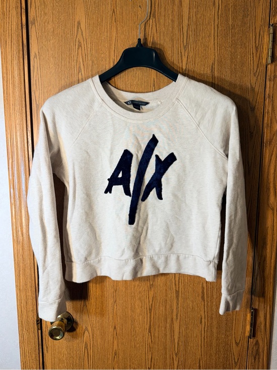 Armani Exchange Tops - A|X Crewneck Sweatshirt with Navy Logo